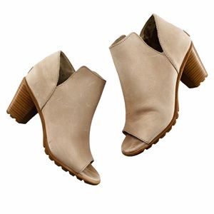 Sorel Nadia Open Toe Block Heel Ankle Bootie | 7